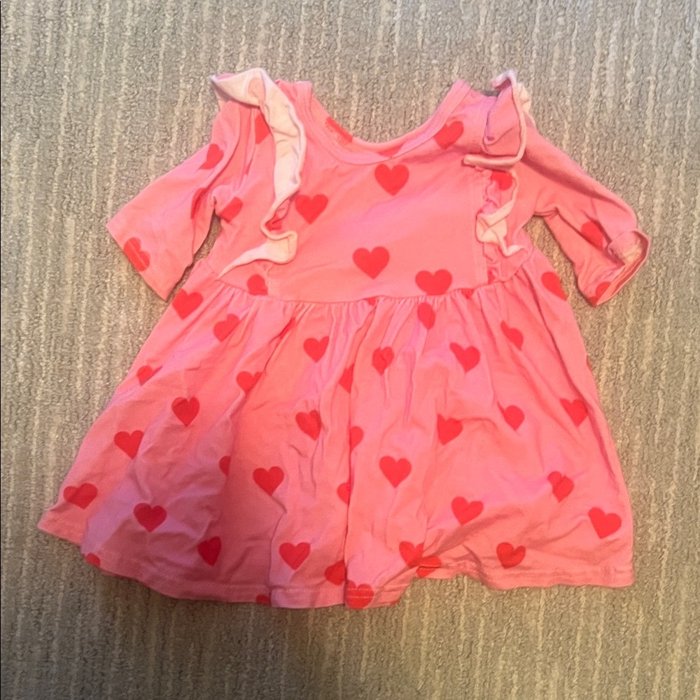 Vivie and ash baby girl pink dress with hearts (6-12 months)